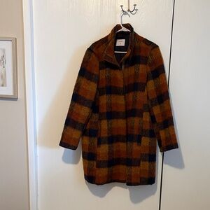 Old Navy Brown and Blue Plaid Coat
